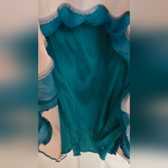 Enfocus Studio Teal and Cream Mini Dress - Picture 3 of 5